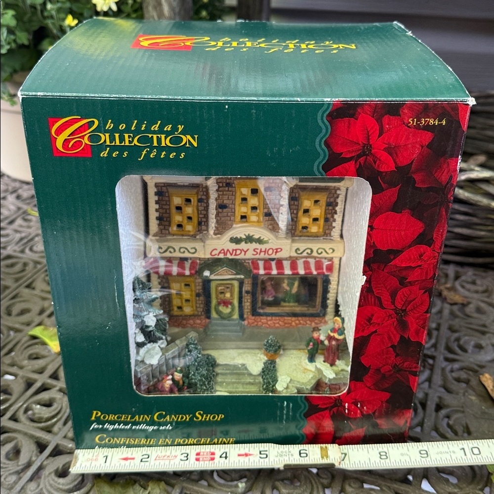 Victorian Candy Shop for Holiday village, porcelain, lights up Like New